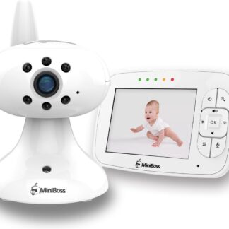 Babyfoon Miniboss MB-350 | Babyphone met Digitaal Nachtzicht | Baby monitor met Temperatuursensor - Wit