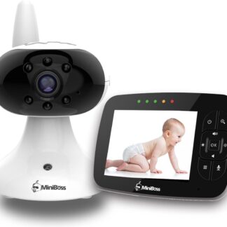 Babyfoon Miniboss MB-350 - Babyphone met Digitaal Nachtzicht - Baby monitor met Temperatuursensor - Zwart/Wit