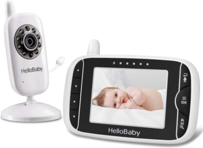 HelloBaby HB32 Babyfoon met camera - Groot LCD display - Nachtzicht - Terugspreekfunctie - Temperatuurcontrole - Slaapliedjes - Zoomfunctie