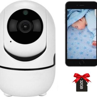 Luxyana® Beveiligde Babyfoon met Camera - Inclusief 32GB Micro SD-Kaart - Babyfoon Pro Series - Premium Veiligheid voor het Gezin - Wifi - Gratis App - HD Kwaliteit - Spraakfunctie - Bewegingsdetectie - Wit