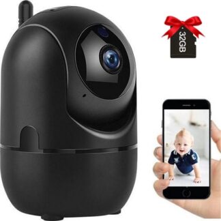 Luxyana® Beveiligde Babyfoon met Camera - Inclusief 32GB Micro SD-Kaart - Babyfoon Pro Series - Premium Veiligheid voor het Gezin - Wifi - Gratis App - HD Kwaliteit - Spraakfunctie - Bewegingsdetectie - Zwart
