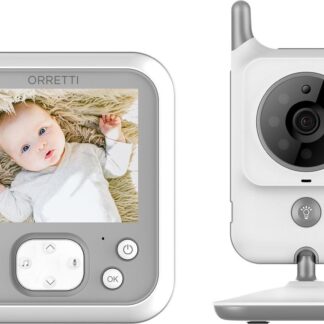 Orretti® V9 Babyfoon met camera - Sterkere Batterij - Beter Zendbereik - Groot LCD scherm - Terugspreekfunctie - Temperatuurbewaking - Slaapliedjes - Lange Afstand en hoge Batterij Capaciteit - Wit
