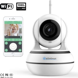 eLinkSmart WIFI Camera | Babyfoon met camera en app - Baby born | 1080P Full HD IP camera beveiliging | APP IOS Android | Beveiligingscamera binnen