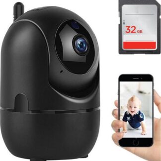 Fuegobird IP-camera met bewegingsdetectie - babyfoon - draadloze camera met wifi ondersteuning + app+32G SD card