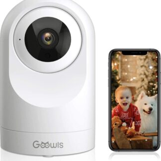 Goowls - WLAN IP-camera, 1080p HD, smart home IP-camera, indoor, nachtzicht, bewegingsdetectie en alarm, 2-weg audio, babyfoon met camera, compatibel met Alexa