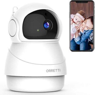 Orretti® X8 1080P FHD WiFi IP Beveiligingscamera met Bewegingsdetectie - Bewakingscamera - Babyfoon met camera - Wit