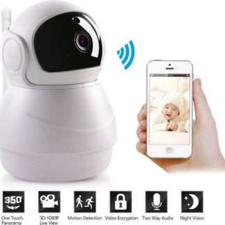 WIFI 1080P 2MP 80 ° / 355 ° PTZ IR Nachtzicht Home Security IP Camera Audio Video Babyfoon Gratis APP