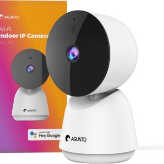 Agunto AGU-IC1 Beveiligingscamera - Bewakingscamera voor binnen - Babyfoon Met Camera - Google Home - Huisdiercamera - Nachtzicht - Draaibaar - Nederlandstalige App & Handleiding