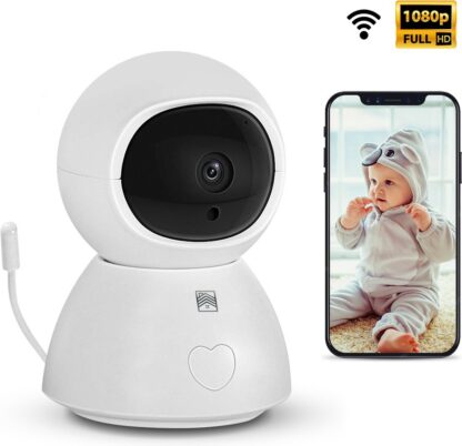 Auctic - Full HD Babyfoon met Camera - Geluid en Bewegingsdetectie - Inclusief App - Nachtvisie - Beveiligingscamera - WIFI - Wit