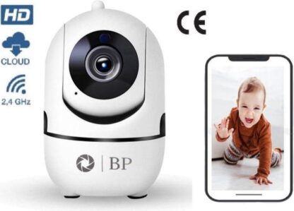 BP Baby Camera - Beveiligingscamera Binnen - Security Camera - Babyfoon - IP Camera - 2 Weg Audio- WiFi - Beweeg en Geluidsdetectie - Nachtvisie - 360 Eyes - 1080P HD Beelden - Opslag Cloud of SD - ONVIF - Nederlandse Handleiding