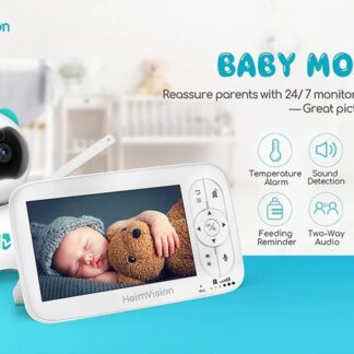 Babyfoon 5.0 Inch Met Camera - Draadloze Video 720P HD - Beveiliging Nachtzicht - Thermometer - Slaap Camera