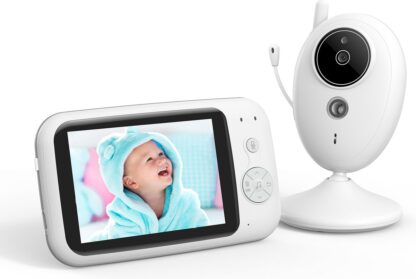 Babyfoon met Camera - Premium Baby Monitor Video Babyphone - 3.2 Inch LCD Display - Nachtzicht - Terugspreekfunctie - Temperatuurcontrole - Slaapliedjes - Zoomfunctie
