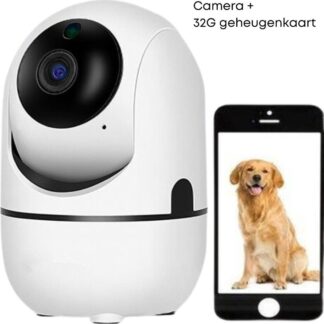 Beveiligingscamera | 32gb geheugenkaart | Multifunctioneel | Babyfoon | Huisdiercamera | Hondencamera | Babyfoon met camera en app