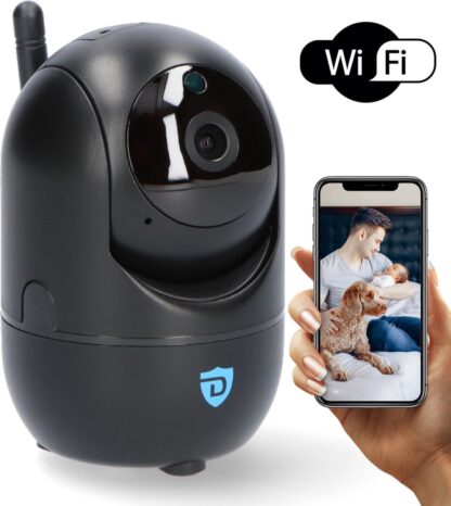Detepo® Slimme Wifi Beveiligingscamera voor Baby en Huisdier - Bestuurbaar met App - Full HD 2 Megapixel - Babyfoon met bewegingsdetectie en Automatisch Volgen van uw Baby Huisdier - Incl. Gratis App en Nederlandse Handleiding