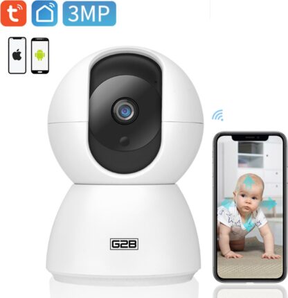 G2B® Babyfoon met Camera en App - Intelligente Baby Monitor - Slimme Beveiligingscamera - NIEUW - WiFi - 3MP Super HD 1536p - Sterke Encryptie - Nachtzicht - Professioneel