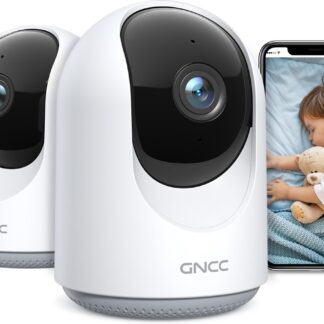 GNCC P1 Babyfoon met Camera 1080P - Voor baby's/Huisdieren/Veiligheid - Noodroomzicht - Bewegingsdetectie - Bidirectionele Audio - Sirene - Compatibel met Alexa & Google Home - SD&Cloud Opslag - Twee Pakjes