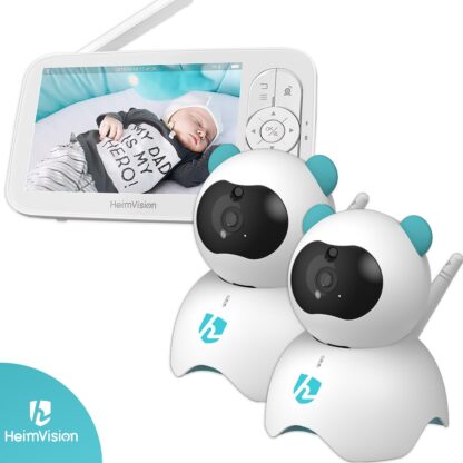 HeimVision© Babyfoon met 2 camera's - Baby monitor - EXTRA camera - HD Scherm - Vanaf afstand bedienen - WiFi - Premium Model