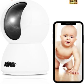 Jomek FullHD Babyfoon met Camera en App - Onbeperkt Bereik - WiFi - Camera Beveiliging met Geluid en Bewegingsdetectie - Terugspreekfunctie en Infraroodfunctie
