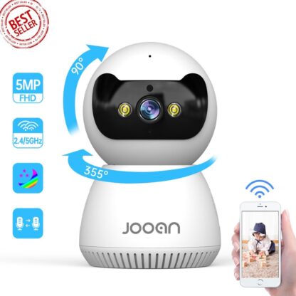 Jooan - Babyfoon met camera en App - Automatische Volgen - Beveiliging - Nachtvisie - Geluid en Bewegingsdetectie - 5MP - App - Full HD