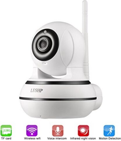LESHP V200 WiFi Camera,960P Draadloze Bewakingscamera IP Cam Nanny Cam met Pan Tilt Zoom Bewegingsdetectie Tweerichtings Audio Nachtzicht Afstandsbediening WiFi voor Babyfoon en Draadloze Beveiligingscamera