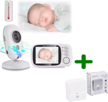 LaNicole-babyfoon met camera-LCD 3.2 scherm-nachtlampje