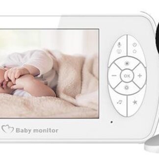 Lipa BM-520D Babyfoon Full HD + Video monitor - Full HD resolutie - Geluid en beeld - 300 meter bereik - Baby monitor - Infrarood nachtsensor - Live mee kijken - Slaapliedjes afspelen - Terugpraten - Met video monitor
