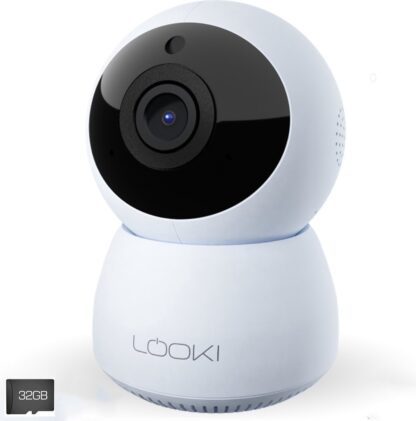 Looki Beveiligingscamera - FHD PTZ Wi-Fi - met 32GB SD kaart & Cloud - Geluidsdetectie - Terugspreekfunctie - Babyfoon - Wit
