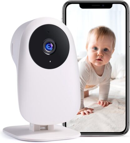 Nooie Babyfoon met Camera en Audio 1080P Nachtzicht Bewegings- en Geluidsdetectie 2.4G WiFi Home Security Camera voor Baby Nanny Ouderen en Huisdier Monitoring, Werkt met Alexa