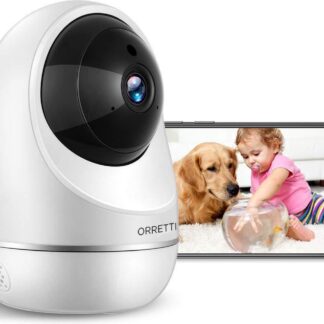 Orretti® X20 Babyfoon met Geluidsdetectie - Wifi HD 2MP Cloud Bewakingscamera - IP Video Beveiligingscamera met Nachtzicht Bewegingsdetectie Cloud Opslag - Wit Opslag (Wit)