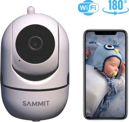 SAMMIT Full HD Wifi Babyfoon met Camera - Camera Beveiliging - Geluid en Bewegingsdetectie - Babyfoon - 4g/5g - Wit