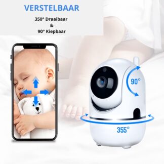 Lupio Babyfoon l Bewegingsdetectie l Smart Alarm l Veiligheid/Baby l Bewakingscamera l Wifi Verbinding l Wit