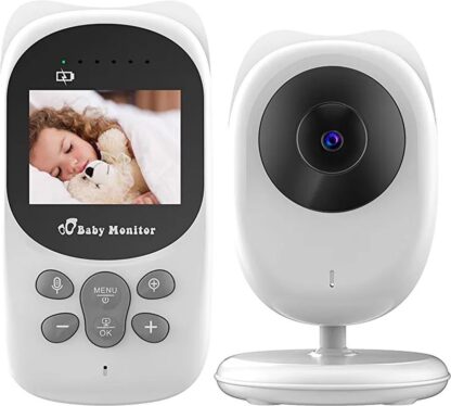 Babyfoon met camera draagbare camera LCD nachtzicht intercomfunctie draadloze - Met Pan- En Zoomfunctie - video babyfoon met slaapliedjes digitale bewakingscamera - Nachtzicht- Terugspreekfunctie