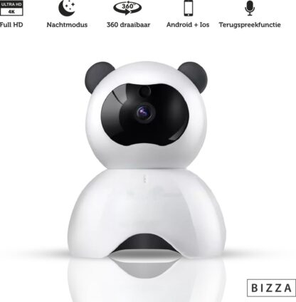 Bizza Huisdiercamera - Babyfoon met camera- 1080P Smart Camera - Night Vision - Bewegingsdetectie - Terugpraatfunctie - Beveiligingscamera Met App