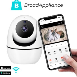 BroadAppliance Babyfoon Met GRATIS 32GB SD KAART - Playback Functie - Smart App - Automatisch Volgen Functie - Bewegingsdetectie En Geluidsdetectie - Nachtvisie - Wifi Verbinding - Telefoon Notificaties - Multifunctioneel - Full HD