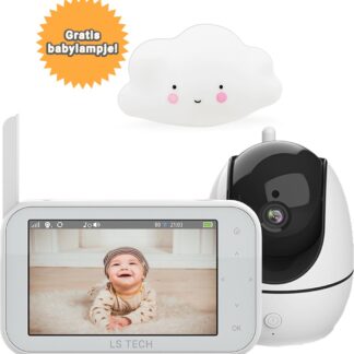 LS Tech LS200 - Babyfoon met camera - Baby camera 7 functies - HD Babyphone Wit