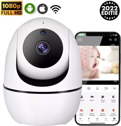 MGCO® Babyfoon Met Camera - Babyfoon - App En Wi-Fi - Camera Beveiliging - Beveiligingscamera - Geluid en Bewegingsdetectie - 2022 versie- Terugspreekfunctie - Infrarood Nachtzicht - 1080 full HD