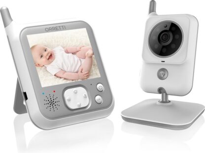 Orretti® V9 Babyfoon met camera met Nachtlampje - Krachtige Batterij - Beter Zendbereik - Groot LCD scherm - Terugspreekfunctie - Temperatuurbewaking - Slaapliedjes - Lange Afstand en hoge Batterij Capaciteit - Wit