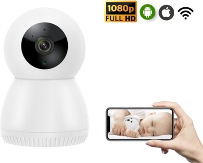 Babyfoon Camera - Babyfoon Met App - 355° Draaibaar - Full HD - WiFi - Nachtzicht - Geluid- en Beweging Detectie - Infrarood