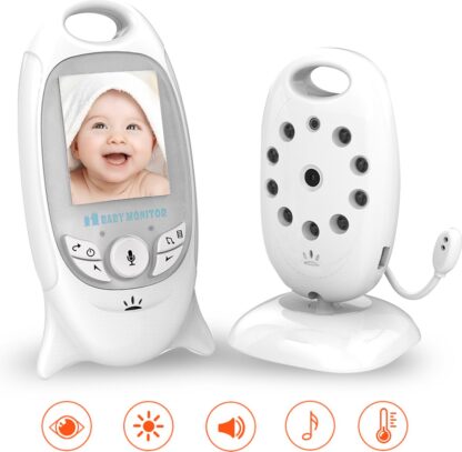Babyfoon met Camera - 2 Inch Video Babyphone - Baby Monitor met Temperatuursensor - Wit