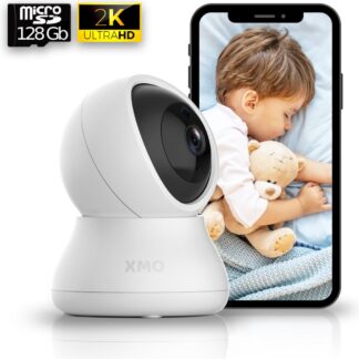XOOZI Qt128 Babycamera - Babyfoon met Camera en App - Babyfoons - Baby Camera Wifi - Pet Cam - Huisdier Camera - Ultra HD - incl. 128GB Geheugenkaart