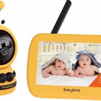 BabyVision - Slimme Babyfoon met Camera en 1080p Full HD Video, 5 inch LCD Scherm, VOX-modus, Nachtzicht, Dubbelzijdige Audio, 300m Bereik, 4000mAh Batterij, Temperatuursensor en Ingebouwde Wiegenliedjes