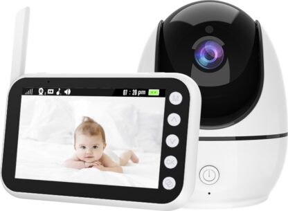 Babyfoon - Baby monitor - Babyfoon met camera - 4.5 inch scherm - 360 graden draaibaar - 720P HD - Baby camera