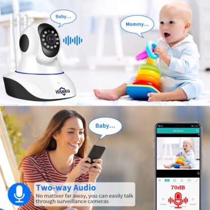 Babyfoon Wifi Security Camera - Draaibaar Camera - 64 Gb SD card - Met App