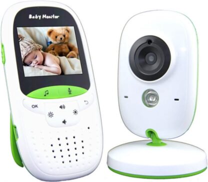 Boavision VB602 2.4 inch - Baby Monitor Babyfoon Met Camera - Wit/Groen - Video Beeld Bellen - Liedjes - Praten op Afstand - Meerdere Opladers - Walkie Talkie - Intercom - Night Vision