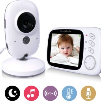 FOXSPORT Babyfoon met Camera - 3.2 Inch Video Babyphone - Baby Monitor met Kleurenmonitor - Temperatuursensor - Nachtzichtfunctie - Slaapliedjes