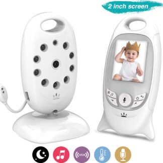 K IKIDO Babyfoon met Camera - Easy Babyphone - 2.0 inch Smart Babyfoon met LCD-Scherm - Nachtzicht Baby monitor - Premium Baby Monitor - Temperatuurbewaking - 2-Weg Praten - Wit