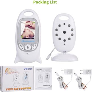 K IKIDO Babyfoon met camera - 2,0 LCD scherm - Nachtvisie - Draadloze babyfoon - Temperatuurweergave - Beveiligingscamera - Premium Baby monitor - Wit