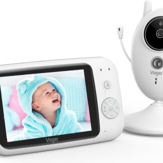 Voger Babyfoon met Camera - Premium Baby Monitor Video Babyphone - 3.2 Inch LCD Display - Infrarood Nachtzicht - Terugspreekfunctie - Temperatuurcontrole - Vox Modus - Zoomfunctie - Wit