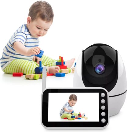 ABM200 BabyFoon - Babyfoon met camera - 4.3 inch HD 720P Camera - Audio & video Beeldbabyfoon - LCD Scherm - 360 Graden - Nachtzicht - Temperatuur - 8 Ingebouwde Slaapliedjes