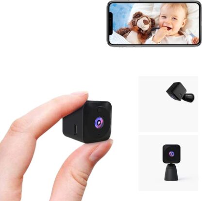 Aobocam Q18 pro version Mini-camera 4K HD, mini-bewakingscamera, live overdracht naar mobiele telefoon, app, voor binnen, wifi-videobewaking met batterij, kleine wifi babyfoon, compacte microcamera, bewegingsmelder, nachtzicht